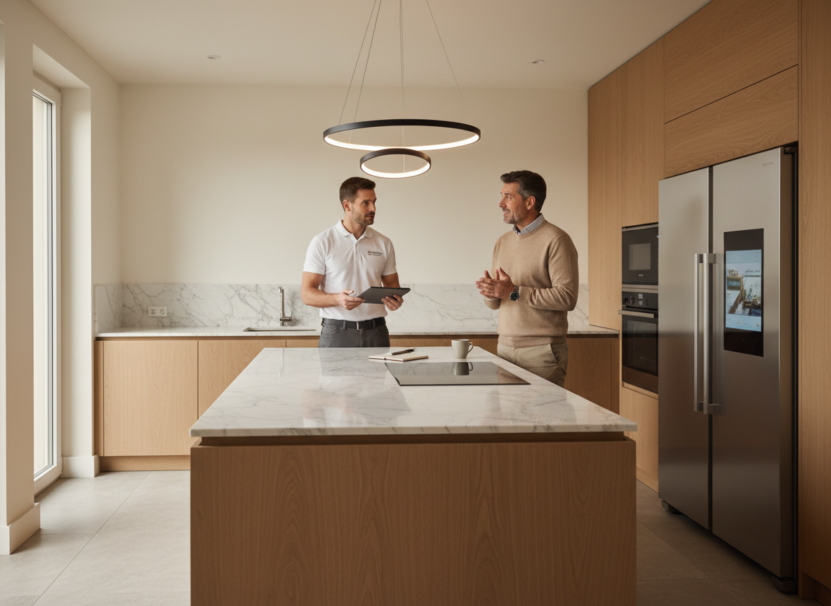 Electrician working on residential electrical panel